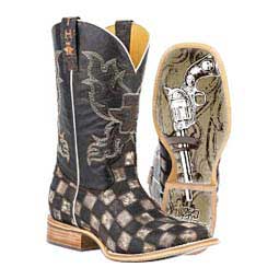 Gunmetal Check 11" Cowboy Boots Tin Haul